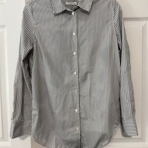 Equipment Black and White Striped Button Down Shirt